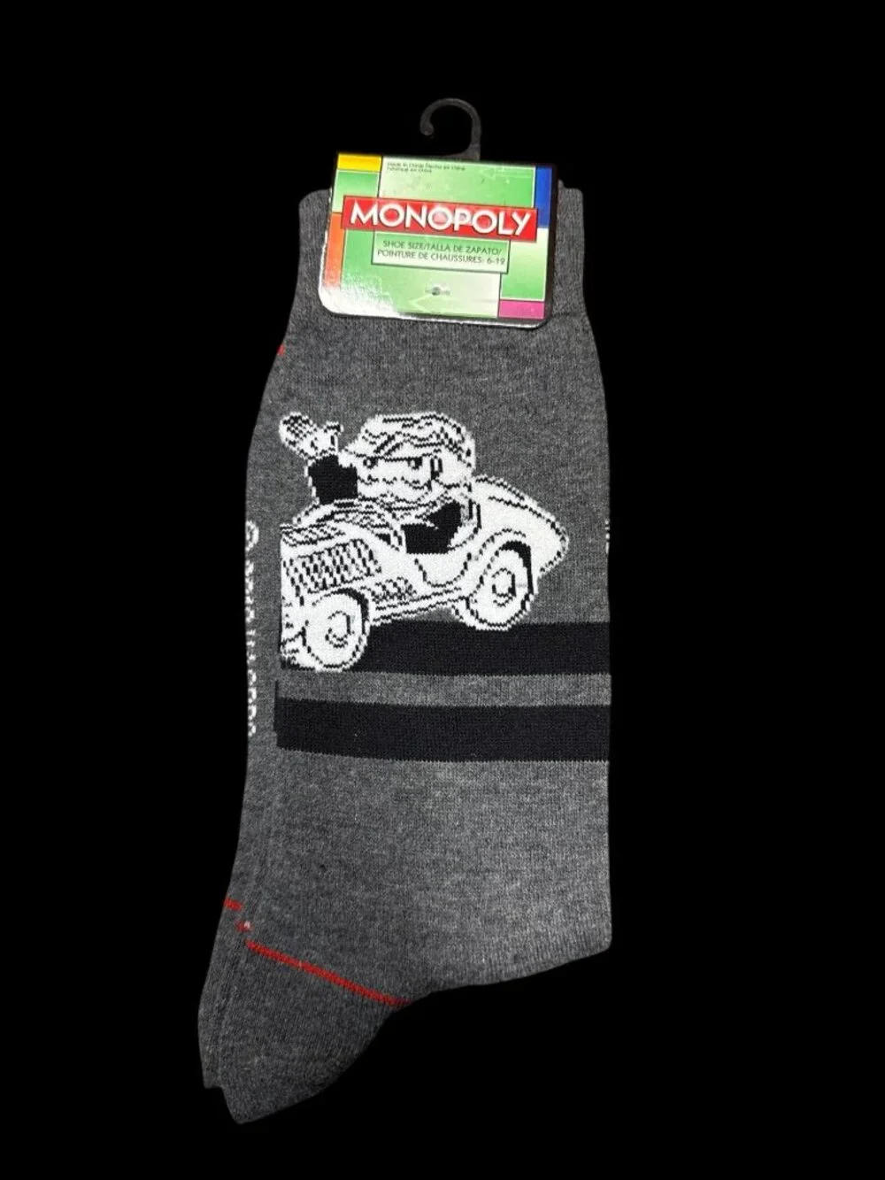 3 Pair Adult Men's Monopoly Game Crew Socks Uncle Pennybags Sz 6-12 new with Tag